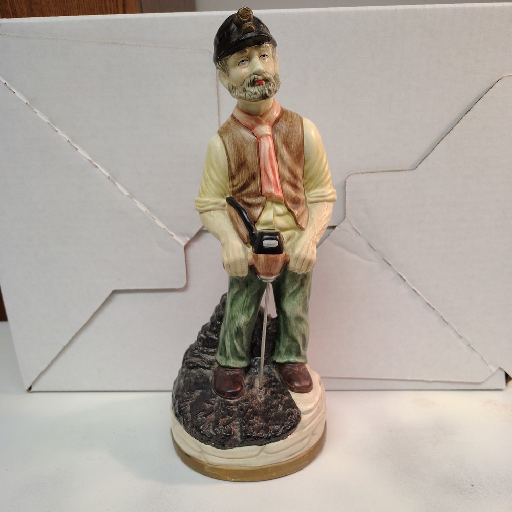 Vintage Ceramic Coal Miner Figure ArtMark Portugal With Figurine